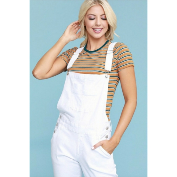 S M L XL White Relaxed Fit Overall - Picture 6 of 8